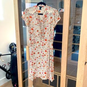 Mango silk patterned dress
